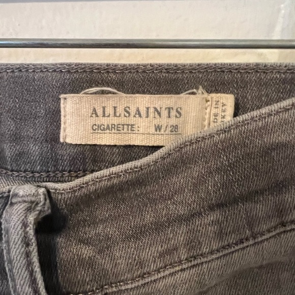 ALL SAINTS Hidden Button Fly Gray Cigarette Jeans Size 28 - Picture 4 of 8